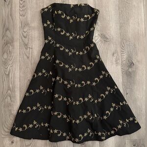 vintage 90s betsy johnson black and gold dress size xs